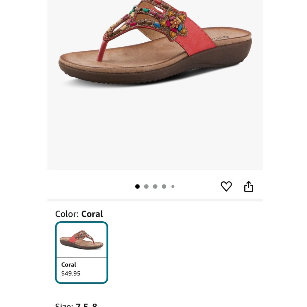 Elegant Coral Beaded Sandals